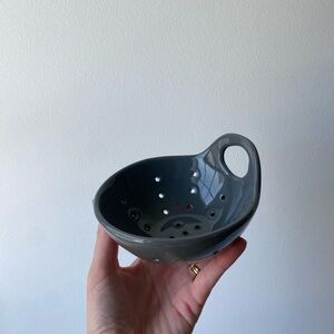 Gray Ceramic Colander Bowl